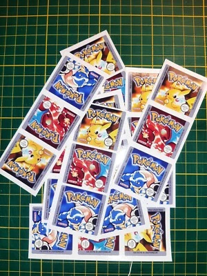 3 Autocollants Stickers Etiquettes Remplacement  Pokemon Jaune Rouge Bleu. - Photo 1/4