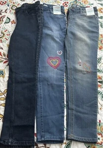 LOT NEW Kid Teen Girl Size 16 Skinny Stretch Jeans Dark Light Blue Denim - Picture 1 of 5