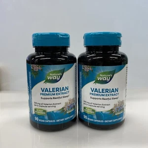 2X Natures Way Valerian Restful Sleep 90 Vegan Capsules Dietary Supplement - Picture 1 of 4