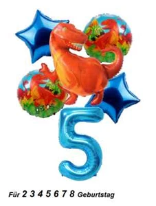 Dinosaurier Dino T-Rex Folien Helium Ballon Zum 1-9 Jungen Geburtstag Party - Bild 1 von 12