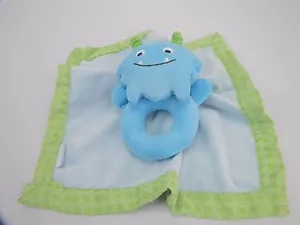 Carters Plush Monster Security Blanket Rattle Lovey Stuffed Animal Toy - Picture 1 of 4