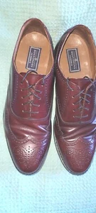 MADE IN USA! Men's Shoes BOSTONIAN CROWN WINDSOR Oxfords Sz 8.5 Burgundy Leather - Picture 1 of 9