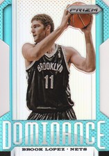 2013-14 Panini Prizm Dominance Prizms Light Blue Die Cut #22 Brook Lopez /199