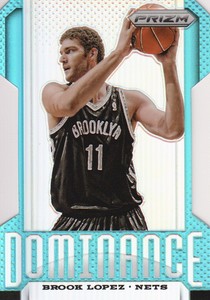 2013-14 Panini Prizm Dominance Prizms Light Blue Die Cut #22 Brook Lopez /199