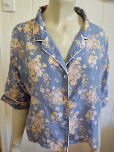 Papinelle designer beautiful silk/cotton floral pyjama top size M (12 - 14) - Picture 1 of 5