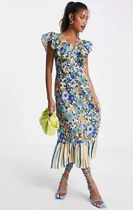 Abito midi donna multicolore stampa floreale Topshop - Foto 1 di 17
