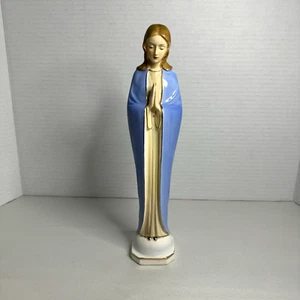Adesivo Statua Religiosa Vergine Maria Vintage 1961 Abito Blu Preghiera Spirituale - Foto 1 di 20