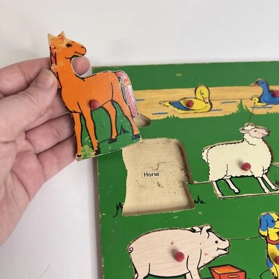 SIMPLEX Toys Wooden Puzzle Lot of 3 - Transportation, Farm, Zoo - Vintage READ - Image 1 of 4