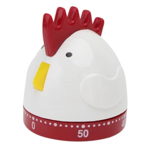 1Pc Cartoon Rooster Timer Home Mechanical Timer Kitchen Time Reminder (White) - Picture 1 of 12