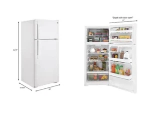 GE Top Freezer Refrigerator - White - 16.6 Cu. Ft. - Picture 1 of 3