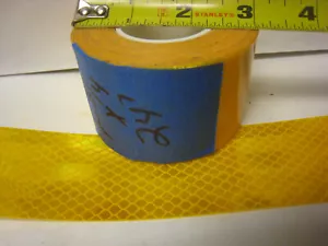 3M BRAND # 983-71 AMBER YELLOW GOLD ROLL REFLECTIVE TAPE 1-3/4" x 24' CUSTOM CUT - Picture 1 of 4
