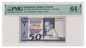 MADAGASCAR banknote 50 Francs 1974 PMG MS 64 EPQ Choice Uncirculated - Picture 1 of 2