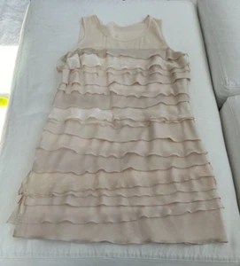 Neu Ann Taylor Damen Größe 8 cremefarben Chiffon Seide Samt Partykleid war $ 128 - Bild 1 von 6