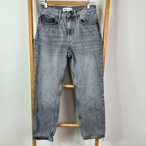 Zara Jeans Womens EUR 36 US 4 (W26) Grey Faded Denim High Rise Straight - Picture 1 of 13