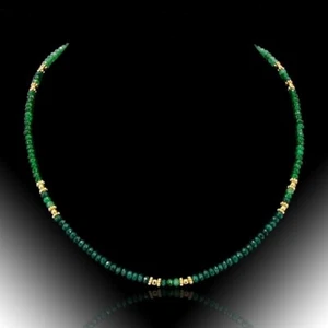 Designer Smaragd-Halskette Kette Collier Farbeverlauf Damen | Bailysbeads® - Bild 1 von 3