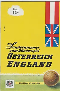 AUSTRIA V ENGLAND ~ 27 MAY 1967 ~ FOOTBALL PROGRAMME - Picture 1 of 2