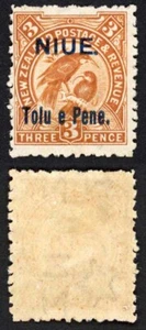 Niue SG13 3d Yellow-brown with Opt M/M Cat 11 - Picture 1 of 1