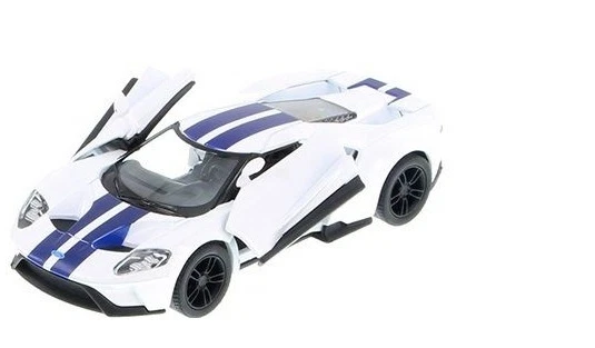 New 5" Kinsmart 2017 Ford GT w Stripes 1:38 Scale Diecast Model Toy Car- WHITE - Image 1 of 1