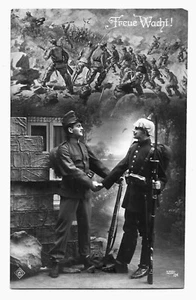 German Austro-Hungarian WW I 1914 RPPC and War Artist Battle Scene - Picture 1 of 2