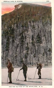 AK NH Alter Mann der Weißen Berge Profil See Skifahrer Vintage PC L6896 - Bild 1 von 2