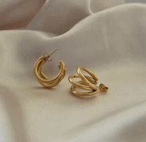 9CT GOLD FILLED Hoop Earrings - Picture 1 of 6