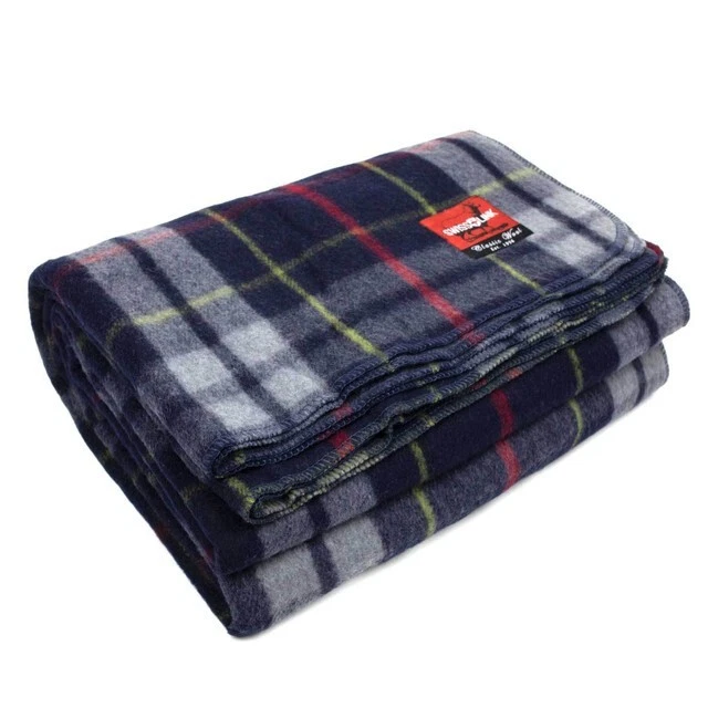 Classic Wool Plaid Blanket - Blue/Grey Plaid - Image 1 of 1