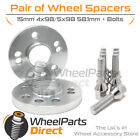 Wheel Spacers & Bolts 15Mm For Fiat Panda 4X4 [Mk2] 12-22 On Aftermarket Wheels