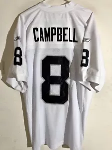 Reebok Authentic NFL Jersey Oakland Raiders Jason Campbell White sz 52 - Picture 1 of 2