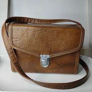 Unbranded Vintage Brown Faux Leather Box Shape Camera Case/Carrying  Bag  - Picture 1 of 7