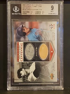 2001 Upper Deck Minors Combo Joe DiMaggio / Josh Hamilton BAT JSY HOF - Picture 1 of 2
