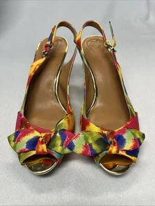 Etienne Aigner Hadley Womens Slingback Floral Peep Toe Pumps Heel Shoes 8 M - Picture 1 of 6