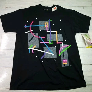 Vintage Jacques Moret T Shirt One Size XL Abstrakte Kunst Grafik Print USA 80er 90er - Bild 1 von 8