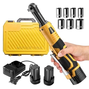 FULLYEA Cordless Electric Ratchet Wrench Set, 3/8" 18V Power Ratchet, 550 RPM... - Picture 1 of 9