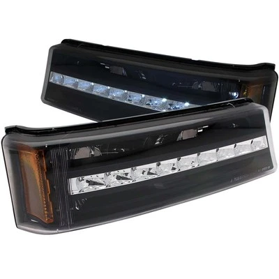 For 2003-2006 Chevrolet Silverado 1500 ANZO LED Parking Lights Black W/ Amber - Image 1 of 4