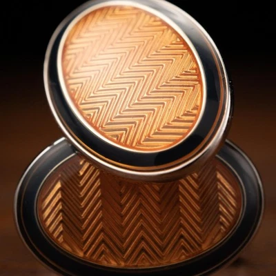 Gemelos Dunhill Silver925 con patrón cosido en el dobladillo usados por la realeza británica Foto 1 de 4