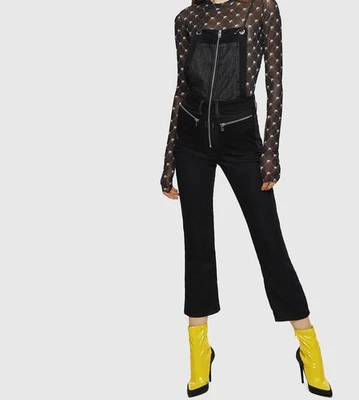 Diesel D-Flory-NE 0093B Damen Overall S Sweat Jogg Grau Stretch Latzhose - Bild 1 von 4