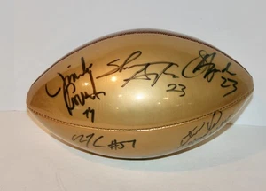 Wilson Gold Toned Full Size Football Signed By Former Chicago Bears Players - Bild 1 von 4