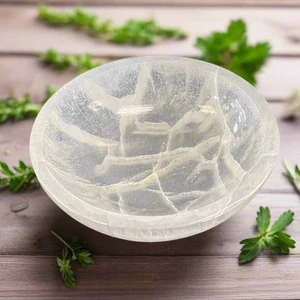 Moroccan Selenite Bowl - 5 1/2" - Picture 1 of 2