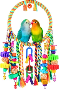 Bird Toys, Bird Swing Toy Bird Perch with Colorful Chewing Toys, Suitable for Lo - Picture 1 of 12