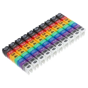 100 Pcs Wire Number Tags Cord Labels Marker Tape Cable Identification - Afbeelding 1 van 12