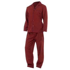 Conjunto pijama camisa de manga larga y pantalones liso hombre (N510) - Imagen 1 de 1