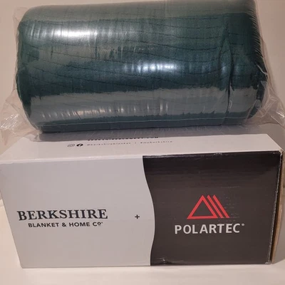 Manta BERKSHIRE Polartec Softec Microfleece Tamaño Doble 60"x90" HERMOSA VERDE AZULADO -Nueva Foto 1 de 4