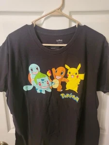 Pokemon Original Starter Characters Pikachu Charmander Squirtle T-Shirt L - Picture 1 of 3