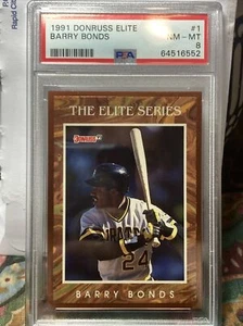 1991 Donruss Elite Gold Foil "The Elite" Barry Bonds PSA 8 RARO LOW POP - Foto 1 di 2