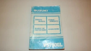 Suzuki Vs 750 Gl. Manual Propriétaire. October 1990, 222 Pages - Picture 1 of 6