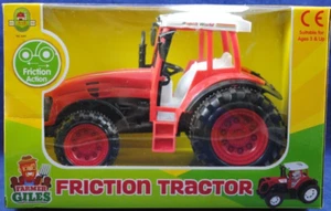 NEW Large 10" Long Farmer GILES FARM TRACTOR in RED Colour with FLOTATION TYRES - Picture 1 of 20