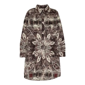 Jean Paul Gaultier Jeans Dress Corduroy Open Collar Button Up Midi Shirt Size 12 - Picture 1 of 4