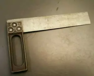 Antique Cast Iron Art Deco Carpenters Square Measures 6" Old Tool Ornamental - Picture 1 of 7