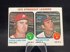 1973 TOPPS '72 STRIKEOUT LEADERS STEVE CARLTON NOLAN RYAN #67 SEE PICS CONDITION