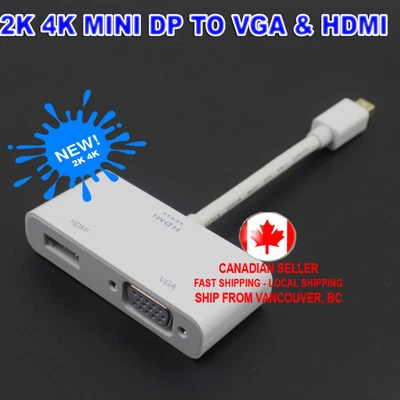 Cable adaptador 4K Mini Display Port DP Thunderbolt a HDMI VGA para MacBook  Foto 1 de 4